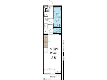 リブリ・杉田(1K/2階)の間取り写真