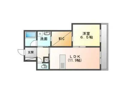 リバーサ番城(1LDK/1階)の間取り写真