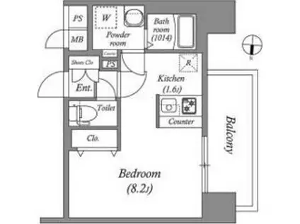 SHOKEN RESIDENCE名古屋(ワンルーム/6階)の間取り写真