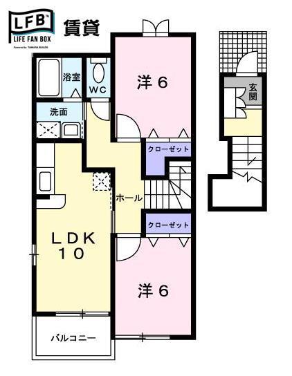 ブリーズスクエアA(2LDK/2階)の間取り写真