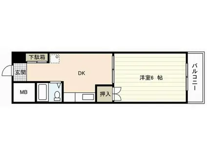 第1原本ビル(1DK/3階)の間取り写真