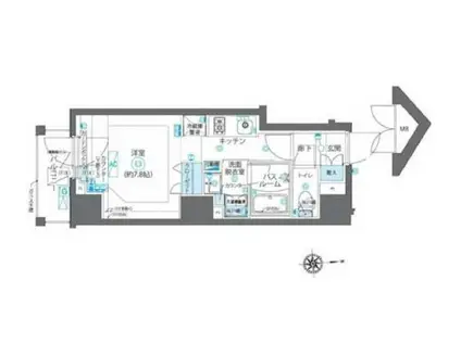 ZOOM新宿下落合(ワンルーム/4階)の間取り写真
