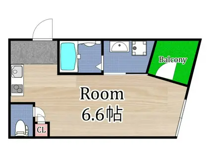 LIBERTY滝井(ワンルーム/2階)の間取り写真