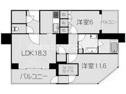 グランフロント大阪オーナーズタワー(2LDK/30階)の間取り写真
