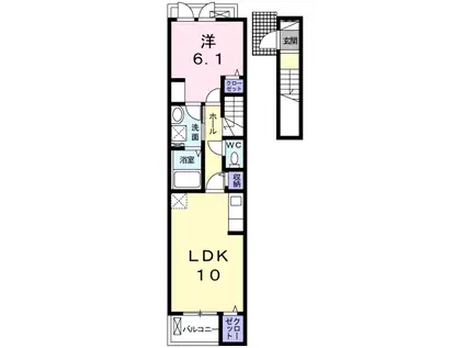 オリゾン(1LDK/2階)の間取り写真