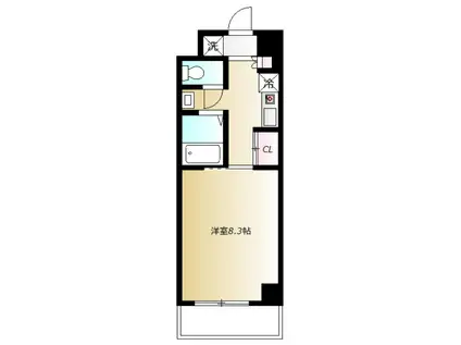 ルナ・グランデ(1K/6階)の間取り写真