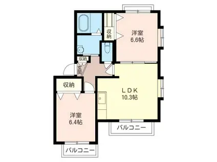 EXCELLENT-GARDEN 横浜B(2LDK/2階)の間取り写真