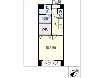 エスポワールTATSUMI(1K/1階)の間取り写真
