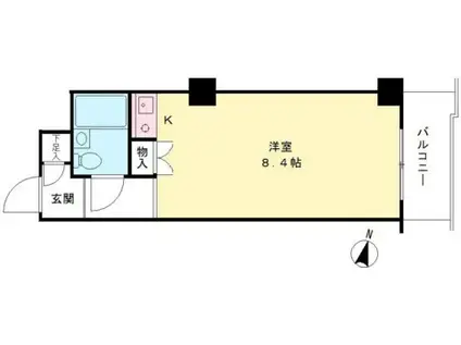 セザールプラザ府中(ワンルーム/5階)の間取り写真