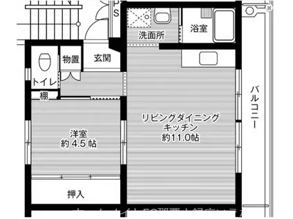 ビレッジハウス阿波根3号練(1LDK/2階)の間取り写真