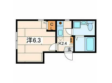 LES AILES I(1K/1階)の間取り写真