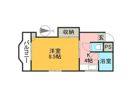 白石マンション(1K/2階)の間取り写真