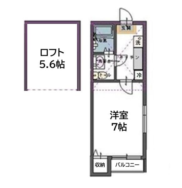 リーベンハイツ(1K/2階)の間取り写真