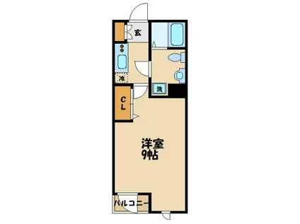 スクエアシティ仙川(1K/4階)の間取り写真