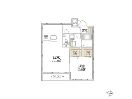 滝野川1丁目メゾン(1LDK/2階)の間取り写真