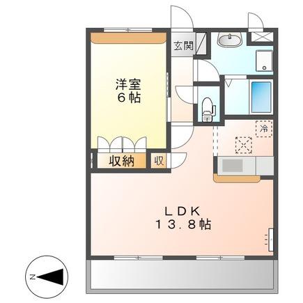 クレッシェンド(1LDK/2階)の間取り写真