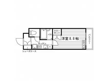 ゾンネ武蔵野(1K/2階)の間取り写真
