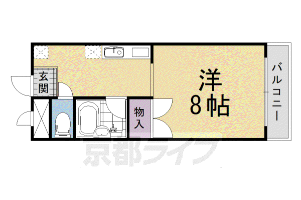 ウエスト POINT(1K/3階)の間取り写真
