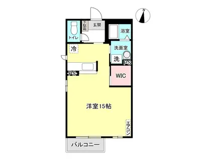 アルシオーネ新ゆり(ワンルーム/1階)の間取り写真