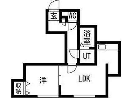 LEE VILLAGE本通(1LDK/2階)の間取り写真