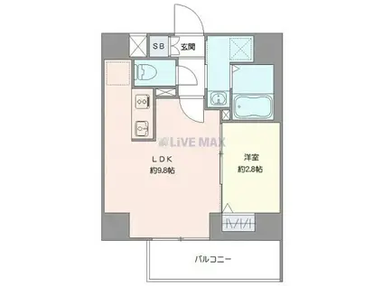 MIND SHIMURASAKAUE(1LDK/3階)の間取り写真