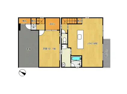 G-STYLE(1LDK/1階)の間取り写真