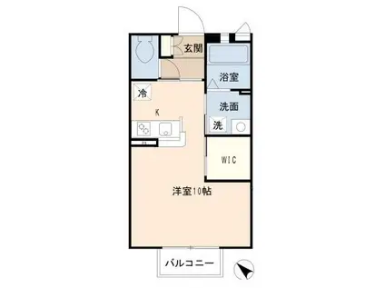 ディアス岩井III(ワンルーム/2階)の間取り写真