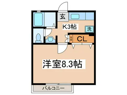 MIRA COSTA・J(1K/1階)の間取り写真