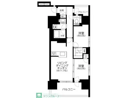 ザ・パークハウスアーバンス中目黒(2LDK/3階)の間取り写真