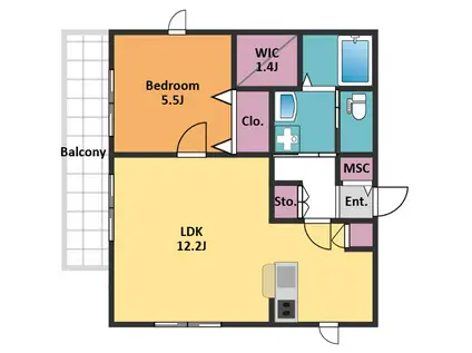 ラフィネ久我山(1LDK/2階)の間取り写真