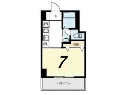 オアーゼ梅田東(1K/4階)の間取り写真