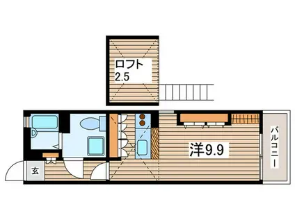 ヒルズ大倉山(ワンルーム/3階)の間取り写真