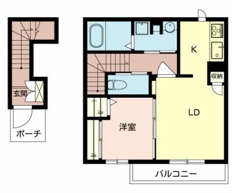 シャーメゾン恵美酒(1LDK/2階)の間取り写真