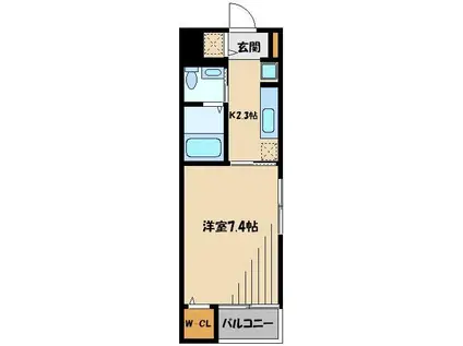 サンクチュアリふじみ野(1K/4階)の間取り写真