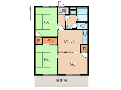 スカイセレーネ(3DK/1階)の間取り写真