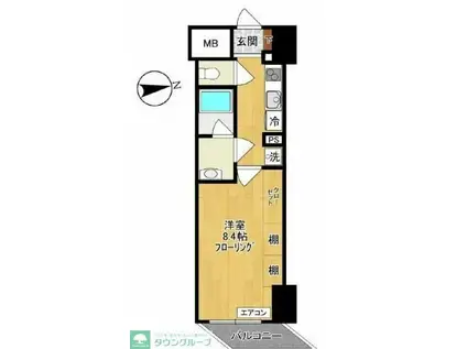 MARUEI7(1K/9階)の間取り写真
