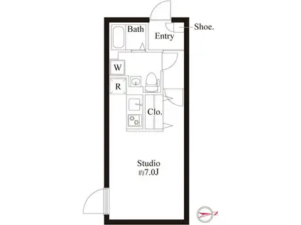 トグル椎名町(ワンルーム/2階)の間取り写真