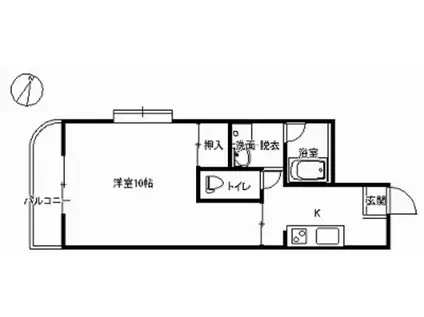 クレールIWAI(1K/2階)の間取り写真