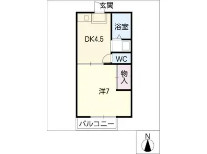 エル・幸(1DK/2階)の間取り写真