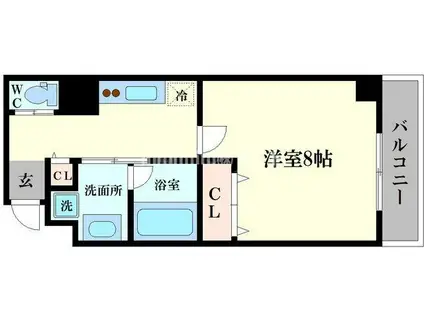 ブラン花園町(1K/2階)の間取り写真