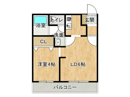 橋本HGビル(1DK/3階)の間取り写真