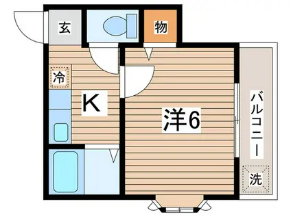 ウエストヴァリー綱島(1K/2階)の間取り写真