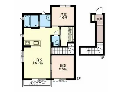 アストラガルIII(2LDK/2階)の間取り写真