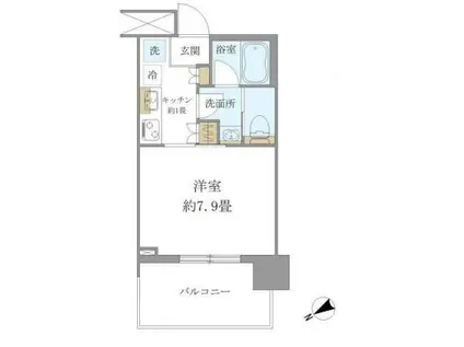 BRILLIA TOWER 浜離宮(1K/12階)の間取り写真