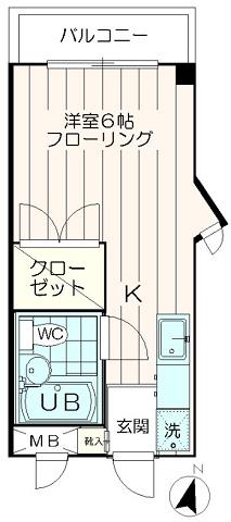 JKビル(ワンルーム/4階)の間取り写真