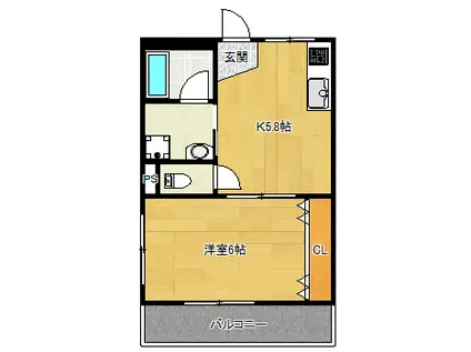 ピエトラ・カンポ(1K/3階)の間取り写真