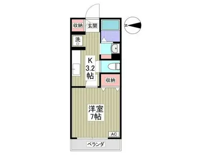 F・Pクレスト クワットロ(1DK/2階)の間取り写真