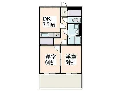 第2飯田ビル(2DK/4階)の間取り写真