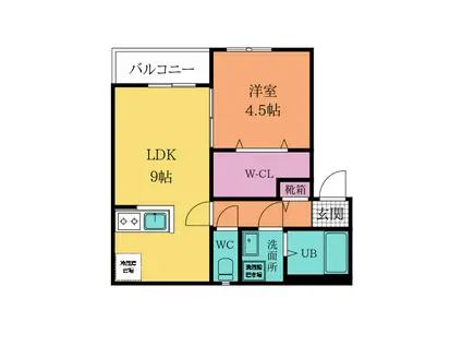 LALUCE黒住ラルーチェ黒住(1LDK/2階)の間取り写真