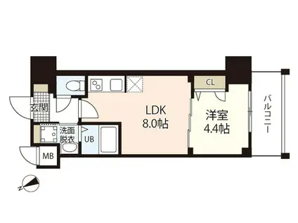 S-RESIDENCE鶴見町ALTANO(1LDK/3階)の間取り写真